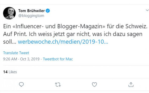 Bloggingtom zu Reach Magazin