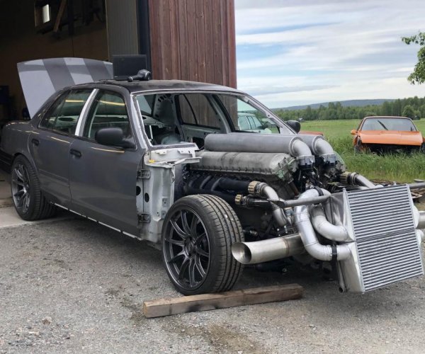 The 2,500bhp twin-turbo tank-engined Crown Vic lives!